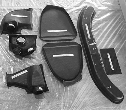 Molded parts made of carbon